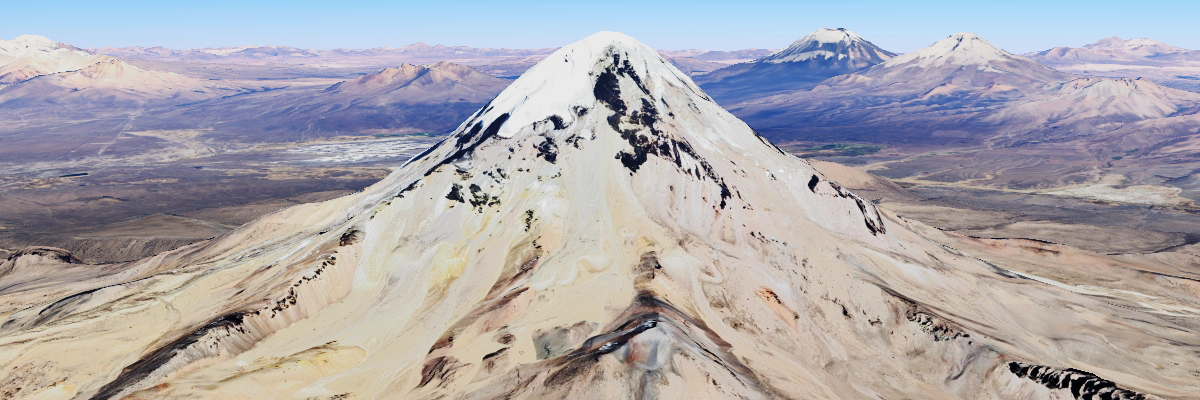 La silueta imponente del Nevado Sajama elevándose sobre la planicie boliviana.
