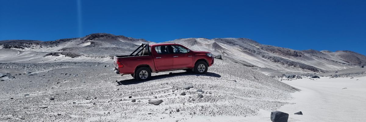 HME 4x4 logistical support vehicle in the Andes