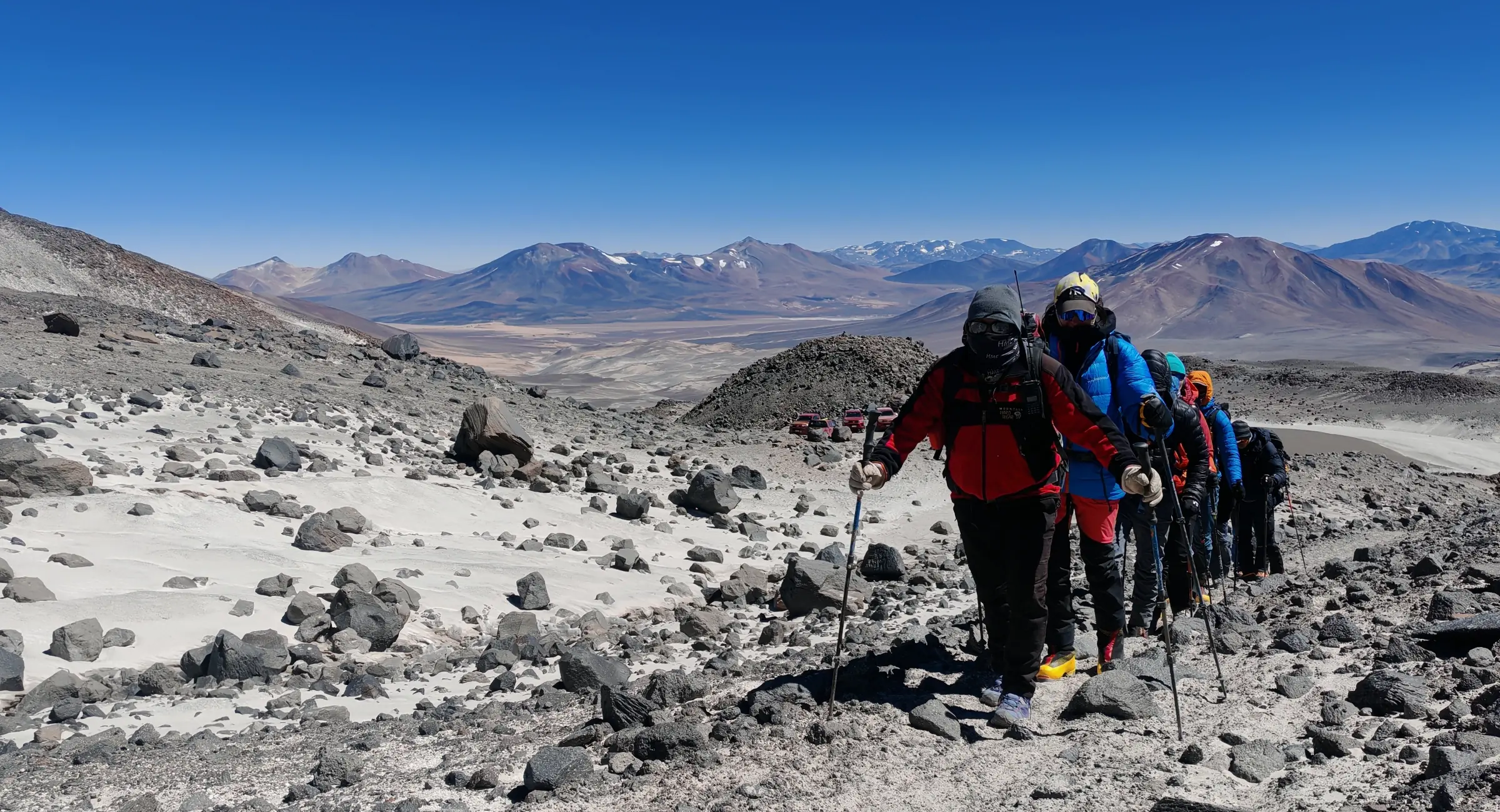 Proceso de reserva de las expediciones de HME: cordada en el Ojos del Salado
